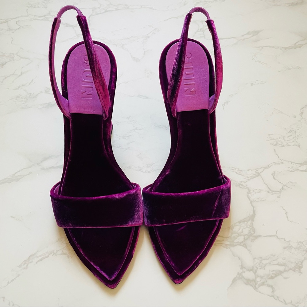 Elegant Purple Velvet Heels